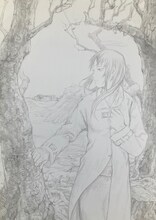 「安倍吉俊原画展 灰羽連盟とその周辺」展示作品より。 (c)安倍吉俊・光輪密造工房