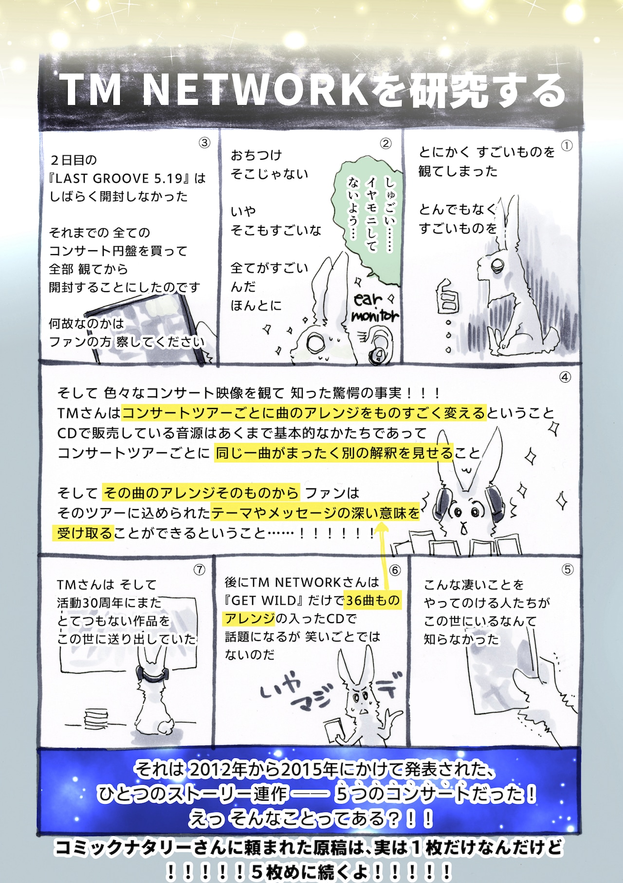 吟鳥子がTM NETWORKとの出会いを描いたマンガ4枚目。