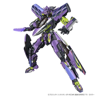 「シンカリオンZ 500 TYPE EVA」の姿。新幹線超進化研究所京都支部と、特務機関NERVが共同で開発。俊敏な動きを活かし「プログレッシブシンゴウトウ」を武器に活躍する。