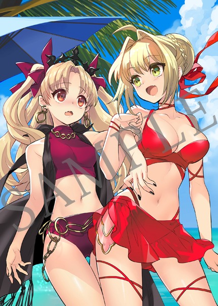 いとうのいぢがイラストを手がけた第3週来場者特典「概念礼装作家描き下ろし袋とじイラストカード（ボイスドラマ付き）vol.1」のサンプル。