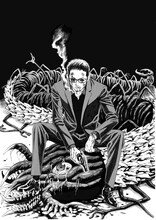 本田真吾のコラボイラスト。