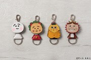 コジコジ、次郎、ゲラン、テル子のカラフルなレザー使ったキーホルダー