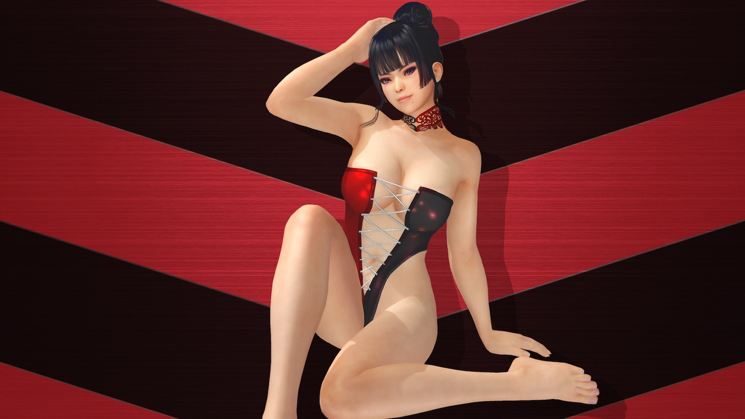 「黒炎のラビリンス」をキャラクターに着せた様子。