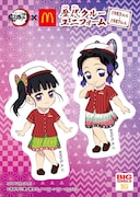 「しのぶ カナヲセット」の「歴代クルーユニフォームシール」。しのぶとカナヲは1983年から1987年までの3代目ユニフォームを着用。