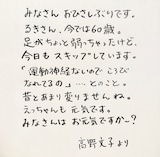 高野文子による直筆コメント。