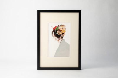 シリーズ1巻「妖奇庵夜話 その探偵、人にあらず」のカバーイラスト複製原画。