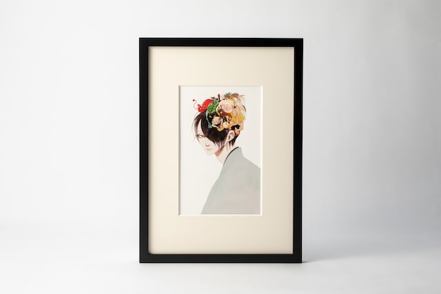 シリーズ1巻「妖奇庵夜話 その探偵、人にあらず」のカバーイラスト複製原画。