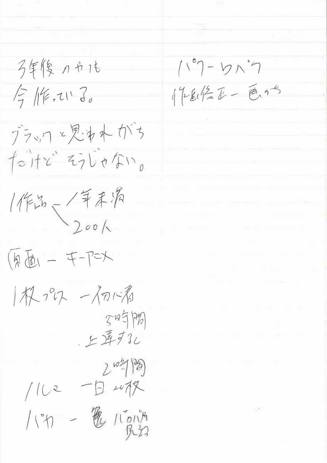 取材中のメモ。