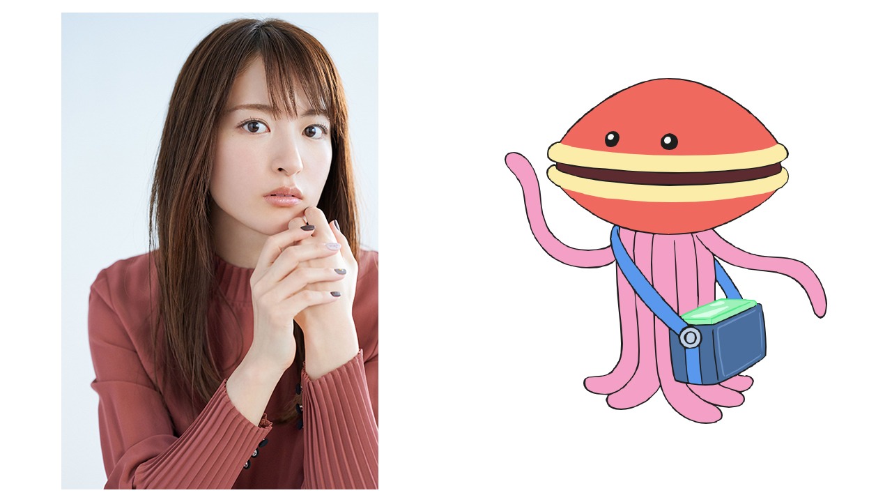 小松未可子（左）とドラヤキ星人②（右）。