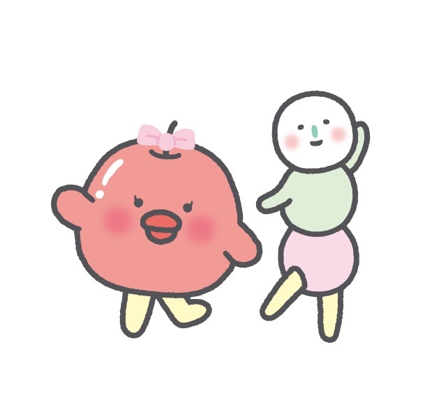 りんごあめ（左）と だんご（右）