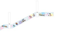 登戸駅の改札口から直行バス乗り場までの階段のデザインのイメージ。