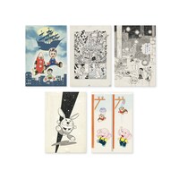 「10周年記念原画展 原画ポストカードセット（10枚入り）」の一部。