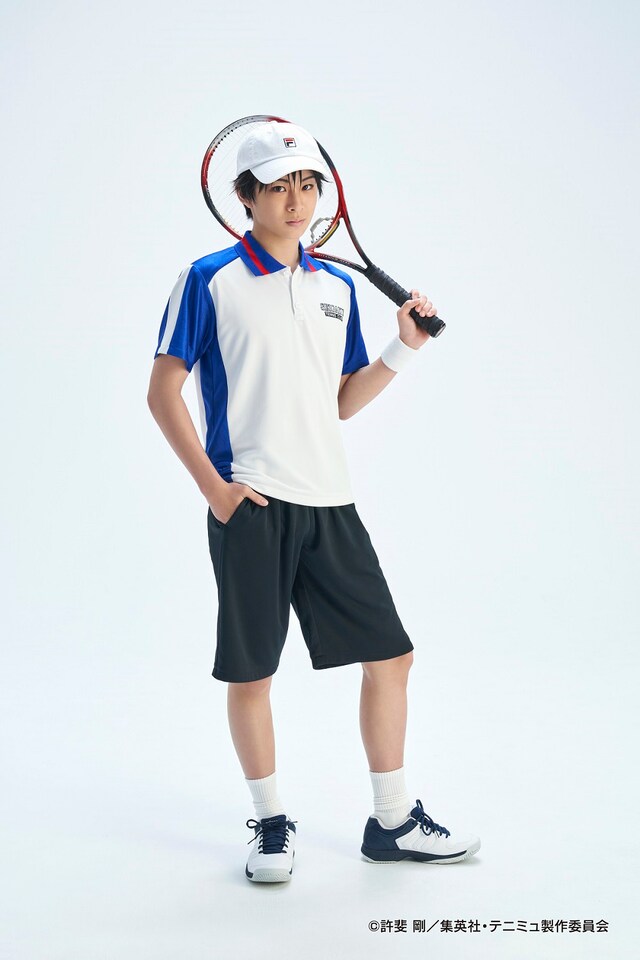 ミュージカル「テニスの王子様」より、越前リョーマ役の今牧輝琉。