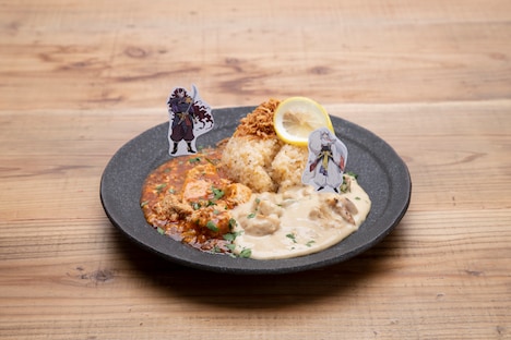 「麒麟丸の対決!ホワイトカレーと麻婆豆腐の合いがけ」