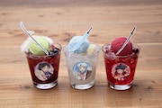 左から「せつなのグレープ
ソーダフロート」、「日暮とわのカルピスソーダフロート」、「もろはのクランベリーソーダフロート」。