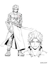 武田尚虎（CV：日野聡）。“武田武士団”の団長。真田青志・山本春雷ら個性的な武士たちを従えて、空を飛び移動する“城”で各地を巡り、日ノ本を“鬼神”の手から取り戻すべく日々戦っている。その実力と明朗快活な性格で団員たちからは兄のように慕われている。しかし武蔵は、そんな尚虎の性格に、何かと反発を覚えている様子。(c)大高忍・講談社／「オリエント」製作委員会