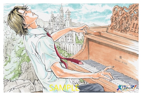 ポストカードに用いられた跡部景吾のイラスト。