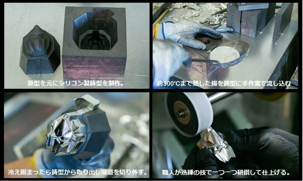 鋳物の製造工程。