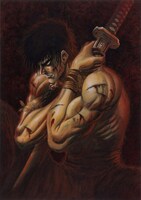 「王狼」イラスト。(c)武論尊・三浦建太郎／白泉社