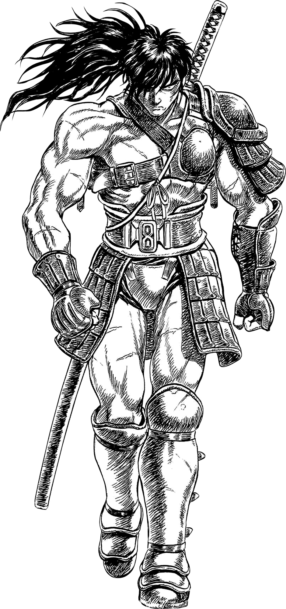 「王狼」イラスト。(c)武論尊・三浦建太郎／白泉社