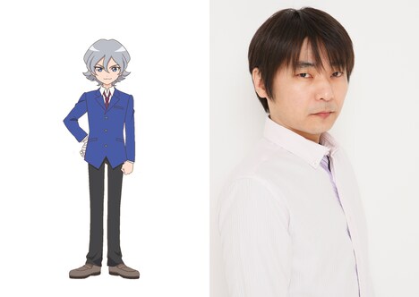 東御手洗清司郎のキャラクタービジュアル（左）と、石田彰（右）。