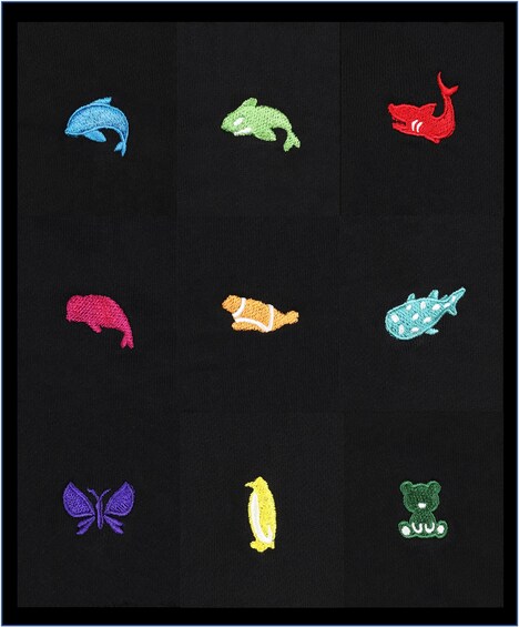 “アニマルモチーフ”の刺繍。