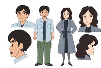 アニメ「クレヨンしんちゃん」に登場する相馬日和、相馬凛子の設定画像。