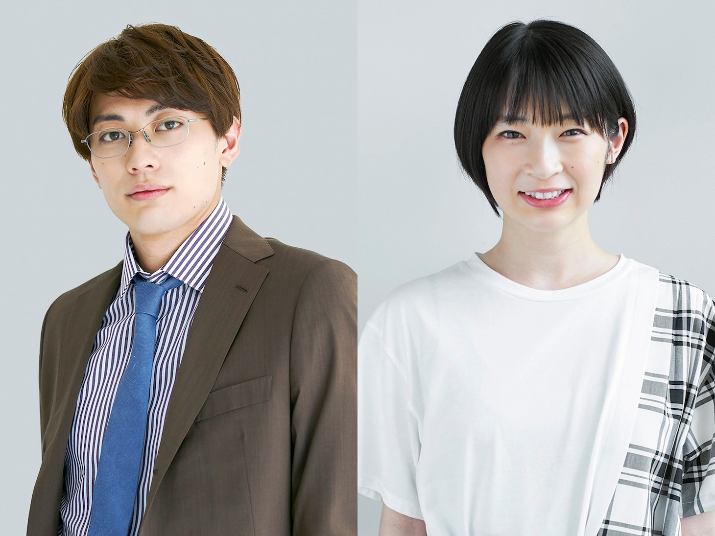 左から加賀見修役の東啓介、森田実久役の石川瑠華。(c)円城寺マキ・小学館/「つまり好きって言いたいんだけど、」製作委員会
