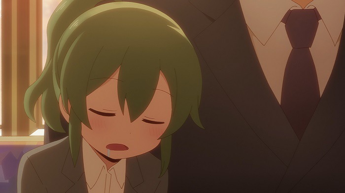 TVアニメ「先輩がうざい後輩の話」第1話の場面カット。 (c)しろまんた・一迅社／先輩がうざい製作委員会