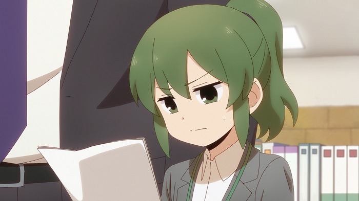 TVアニメ「先輩がうざい後輩の話」第1話の場面カット。 (c)しろまんた・一迅社／先輩がうざい製作委員会