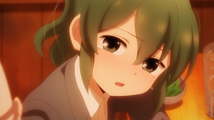 TVアニメ「先輩がうざい後輩の話」第1話の場面カット。 (c)しろまんた・一迅社／先輩がうざい製作委員会