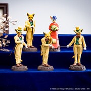 「耳すま」作中のいろんなバロンを再現したフィギュア、本染めの手拭いも