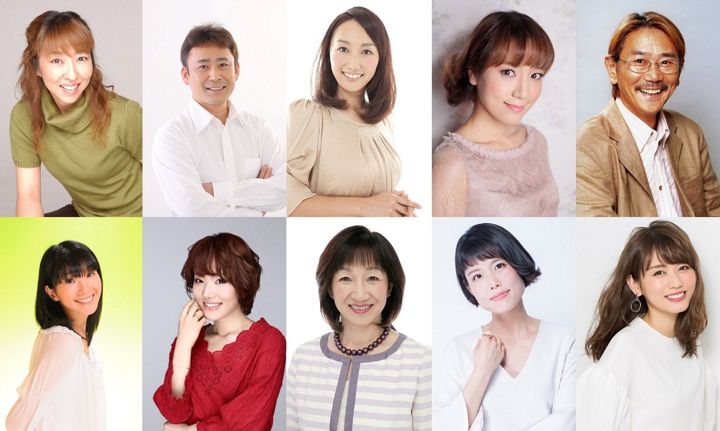 アニメ上映会のゲスト一覧。上段左から高山みなみ、高木渉、今野宏美、池澤春菜、千葉繁。下段左から西村ちなみ、庄司宇芽香、三田ゆう子、沢城みゆき、藤井ゆきよ。