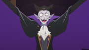 TVアニメ「吸血鬼すぐ死ぬ」第1話の場面カット。