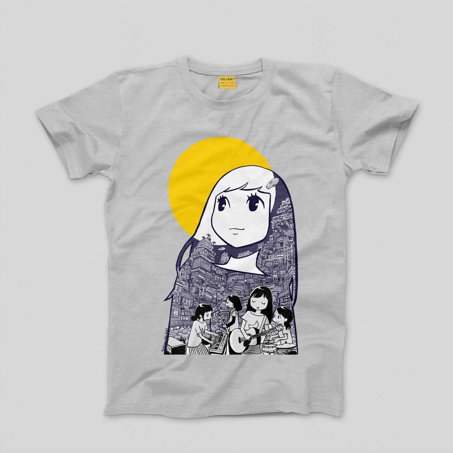 青木俊直のイラストを用いたTシャツのイメージ。