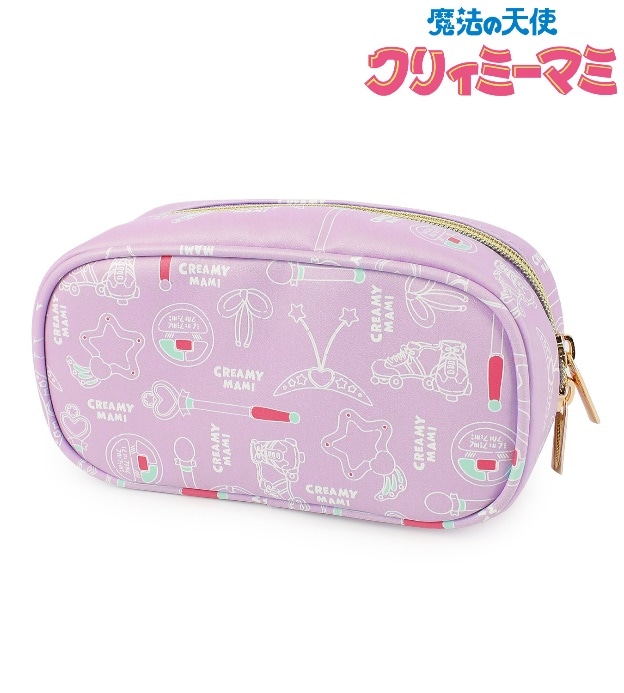 「モチーフ柄メイクポーチ パープル」