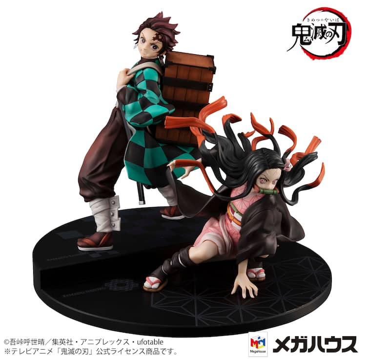 鬼滅の刃」炭治郎＆禰豆子が揃ってフィギュアに、鬼の気配を察知した  