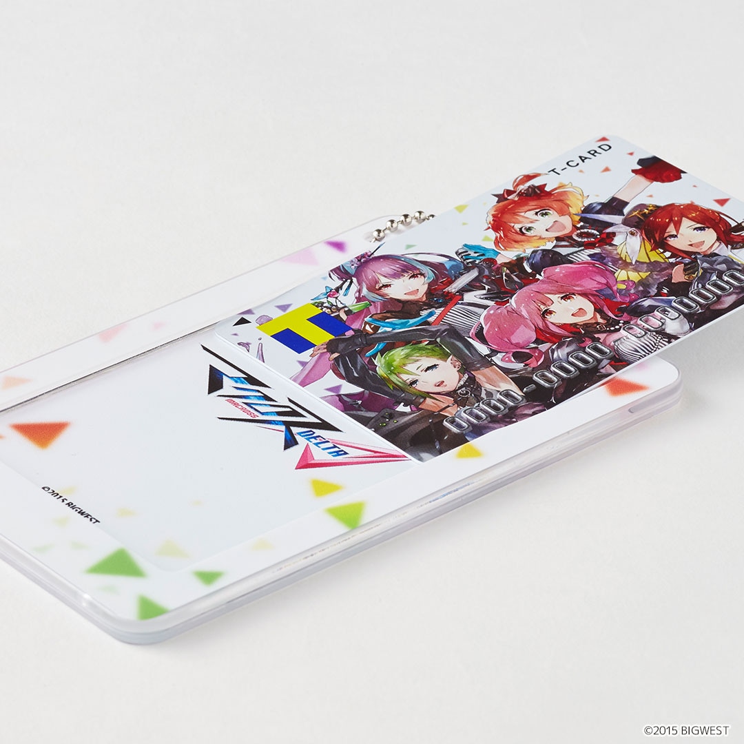 マクロスΔ スライドカードケース 5点セット マクロスΔ」スライドカードケースの使用イメージ。 - シェリル&ランカ