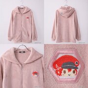 「はたらく細胞 ワッペン付パーカ」の「ピンク／赤血球」。