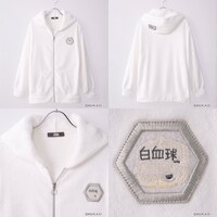 「はたらく細胞 ワッペン付パーカ」の「シロ／白血球（好中球）」。