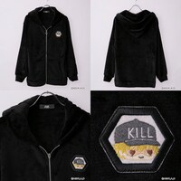 「はたらく細胞 ワッペン付パーカ」の「クロ／キラーT細胞（メモリーT細胞）」。