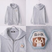 「はたらく細胞 ワッペン付パーカ」の「ブルー／血小板」。