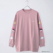 「はたらく細胞 袖プリントプルオーバー」の「ピンク／赤血球」。