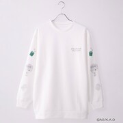 「はたらく細胞 袖プリントプルオーバー」の「シロ／白血球（好中球）」。