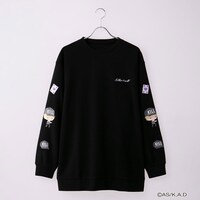 「はたらく細胞 袖プリントプルオーバー」の「クロ／キラーT細胞（メモリーT細胞）」。