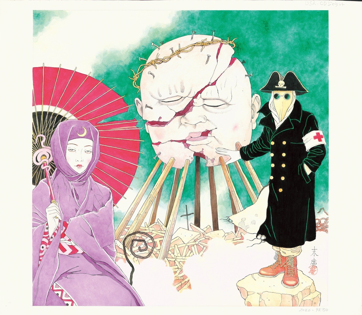 「画業40周年記念 丸尾末廣大原画展『NEXT ONE』」の展示作品。