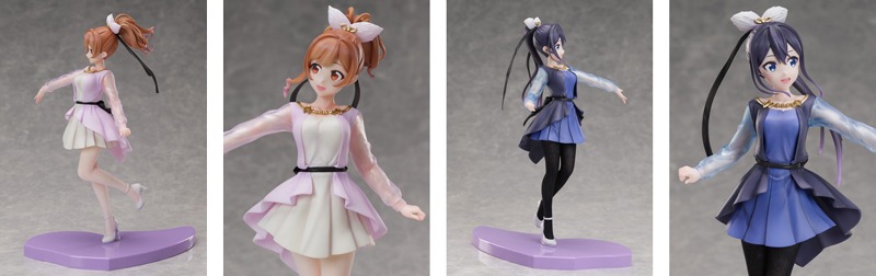 「美山鈴音 1/7スケールフィギュア」と「花野井玲那 1/7スケールフィギュア」。
