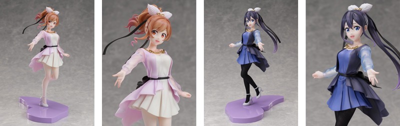 「美山鈴音 1/7スケールフィギュア」と「花野井玲那 1/7スケールフィギュア」。