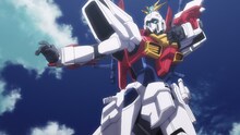 アニメ「ガンダムブレイカー バトローグ」の第1話「FIRST CONTACT」より、ブレイジングガンダム。