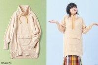 「ドラえもん すっぽりあったかハイネックパーカー見え裏起毛チュニック」